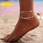925 Sterling Silver Anklets Set For Women Dainty  Shiny Waterproof Chain Jewelry