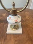 Vintage Brass Double 2 Arm  2- Light Table Lamp  Hand Paint Painted  Marble Base