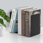 Vfine Bookends 1 Pair  Black Metal Book Ends  Heavy Bookends For Shelves  Book S