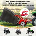 42  Lawn Sweeper Tow Behind Pull Behind Grass Sweeper Leaf   Grass Collector Red