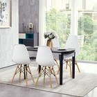 Set Of 4 Mid Century Modern Dsw Dining Side Chair Wood Legs Home Office White