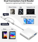 Sd Card Reader For Iphone Ipad Trail Camera Viewer 3-in-1 Sd Adapter With Dual S