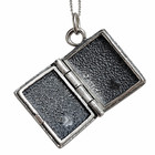 Book Of Shadows Pentagram Locket 925 Silver Wiccan Pagan Grimoire Necklace