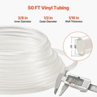 Clear Vinyl Tubing 3 8  Id X 1 2  Od 50ft Plastic Pvc Tubing Flexible Hose