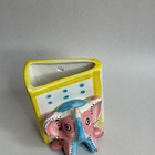 Vintage Ceramic Elephant Wall Pocket Yellow Book Design Nursery Decor