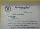 1918 Document Signed Attorney General Thomas W Gregory Regarding U s  Marshal