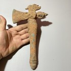 200bc Ancient Near Eastern Wonderful Luristan Bronze Excellent Axe With Faces 