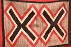 Antique Large Navajo Rug Native American Indian Vintage Double X Weaving 51x40