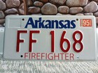 Arkansas Firefighter License Plate     Ff 168