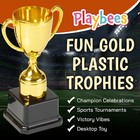 Fun Gold Plastic Trophies - 6 Pack - 7 Inch - Award Trophy Cup Set For Kids