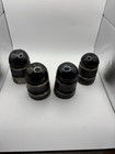 4 Dark Brown Ceramic Porcelain Telegraph Insulators 