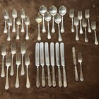 Antique Heraldic 1847 Rogers Flatware Lunch Set 32 Pc C 1916 No Mono