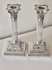Antique Silver Victorian Pair Candlesticks Sheff 1899 James Dixon   Sons 22cm