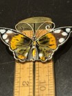 Vintage Large Size David-andersen Norway Guilloche Enamel Monarch Butterfly Pin 