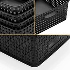 Plastic Storage Baskets For Organizing 11 x8 5 x4 7  pack Of 4    Black