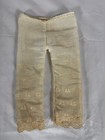 Antique Doll Pantaloons - Embroidered Cotton With Lace Trim