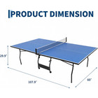 9ft Ping Pong Table Full Size Heavy Duty Steel Legs Lockable Casters Solo Mdf