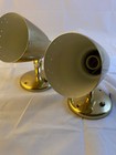 Vintage Mid Century Pair Of Gold Chrome Wall Mount Cone Lights