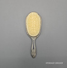 Vintage Vanity Silver-plated Heavy Ornate Floral Design Hair Brush 7 5  Long