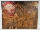 Antique Lake Pontchartrain Beach Clown Ride Amusement Park Carnival Tin Sign
