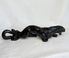 Vintage Mid Century Mcm 12    Ceramic Black Panther Green Eyes Royal Haeger