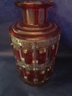 Vintage Perfume Bottle Red Crystal Baccarat Circa 19th 5  Cut To Clear Art Deco 