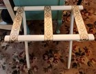 Vtg  Scheibe Folding Luggage Rack  White W  Floral Pattern Straps  Orig  Label
