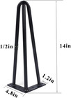14 Hairpin Table Legs Set Of 4  3-rod 1 2 Dia Metal Furniture Legs For Diy Proje