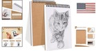 2 Pack A5 5 8  X 8 3  Small Sketch Book  Top Spiral Bound Sketch Pad  100 Gsm   