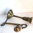 1920s Vintage French Art Deco Brass Printemps Store Pendant Light Fixture Stem