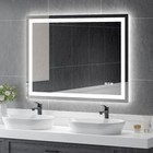 48x36 Inch Led Bathroom Mirror 3 Colors Anti-fog Wall Vanity Touch Makeup Mirror