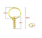100sets 1 Inch Keychain Rings Golden Split Round Key Ring With Chain And Open Ju