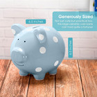 Large Ceramic Piggy Bank  Blue Polka Dot Coin Bank For Kids  Gender-neutral Nurs