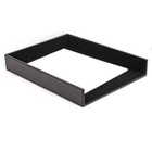 Leather Desk Set  7 Piece     Black   Gold  - Desk Mat W o Side Rails