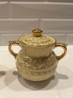 Vintage Drip-o-lator Sugar   Creamer Set -- Yellow Floral Design -- 22 K Gold