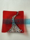 Glass Of Venice Murano Glass Klimt Square Decorative Plate  Red
