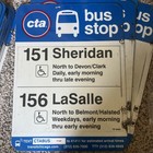 City Of Chicago Cta  Metal Sign 18 X 24 Bus Stop Double Sided Sheridan Lasalle