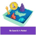 Kinetic Sand Sandbox Set 1lb Blue Play Sand Sandbox Storage 4 Molds And Tools Se