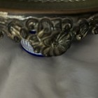 Antique Art Nouveau Floral Silver Plate 10 Inch Plateau Beveled Mirror