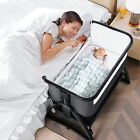 3 In 1 Baby Bedside Sleeper Crib Bassinets Attach To Bed Adjustable Height Home 