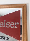 Vintage Budweiser King Of Beers Framed Bar Mirror Mancave 11  X 14 