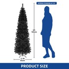 6ft Slim Artificial Christmas Tree Black Prelit Pencil Halloween Tree W remote