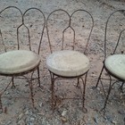 Set Of 4 Antique Ice Cream Parlor Chairs  Twisted Wrought Iron