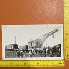Vintage Photo Train Locomotive Derailment Wrecking Crane Railroad Original Track