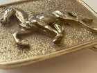 Brass Belt Buckle W 3 Dimensional Horse - Unusual Military Eagle Logo On Back