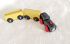 Brio Wooden Train Set Lot Of 6 Engine Cars Black Yellow  Red Magnets Vintage