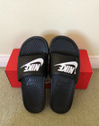 Nwt Nike Benassi Jdi Mens Slides Sandal Size 8-12 Black White New 343880-090