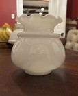 Vintage Milk Glass Ruffle Edge Lamp Shade- 3    Fitter- Antique White Lamp Shade