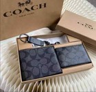 Coach Men s 3 In 1 Wallet Boxed Set In Signature Canvas Black black oxblood