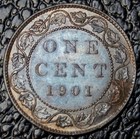 Old Canadian Coin 1901 One Cent Bronze Large Cent -queen Victoria -lustre   Tone